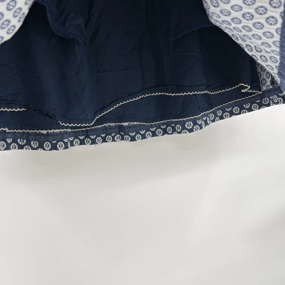 Anthropologie Maeve‎ Womens Fourth Street Swing Skirt Size 8 Blue Cottage Boho
